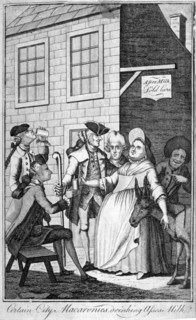 'Certain City macaronis drinking asses' milk', c1770. Artist: Anon