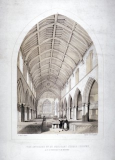 Church of St Dunstan, Stepney, London, 1846. Artist: George Childs