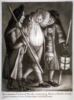'A common council beast, returning from a turtle feast', c1775. Artist: Anon