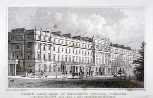 Belgrave Square, Belgravia, London, 1828. Artist: S Lacey