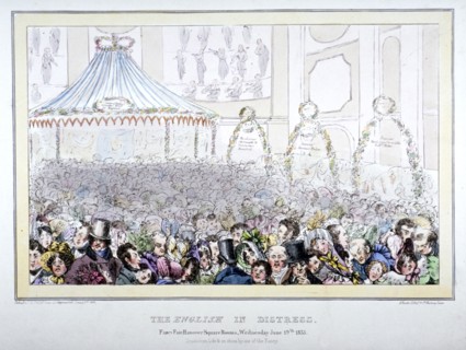 The English in distress. Fancy fair Hanover Square Rooms', 1833. Creator: Alfred Ducôte.