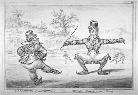 'Elements of Skateing. Attitude! Attitude is every thing!', 1805. Artist: James Gillray