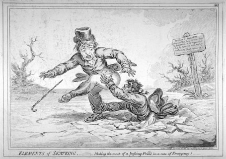 'Elements of Skateing. A fundamental error in the art of skaiting', 1805. Artist: James Gillray