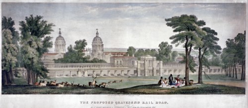 'The Proposed Gravesend Railroad', 1835. Artist: Charles Joseph Hullmandel