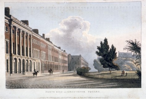 View of the north side of Grosvenor Square, Westminster, London, 1813. Artist: Anon