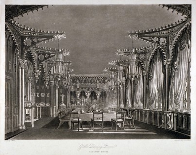 Interior view of the gothic dining room in Carlton House, Westminster, London, 1819. Artist: Thomas Sutherland