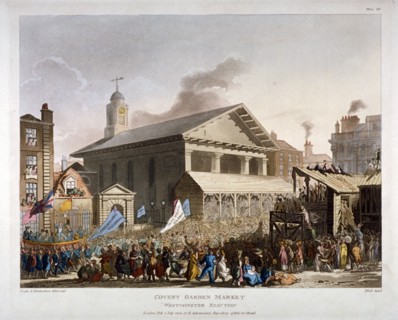 Covent Garden Market, Westminster, London, 1808. Artist: Augustus Charles Pugin