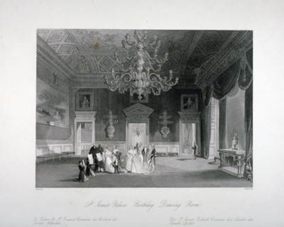 Drawing-room in St James's Palace, Westminster, London, c1840. Artist: Harden Sidney Melville