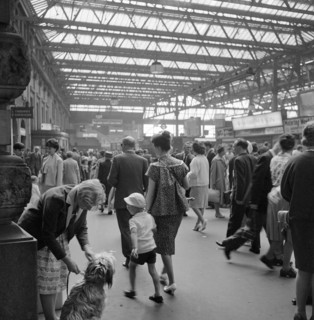 Passengers at Waterloo Station, London, 1962-1964