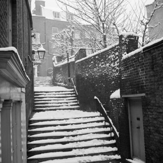 Snow-covered steps, Hampstead, London, 1960-1965
