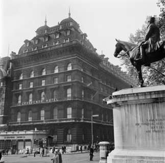 Grosvenor Hotel and statue of Marshall Foch, London, 1960-1972