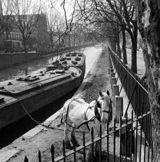 Barges on the Grand Union Canal, London, 1962-1964