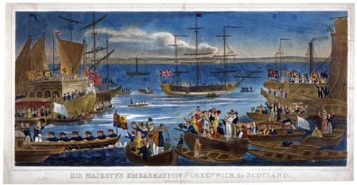 His Majesty's Embarkation at Greenwich, for Scotland, 1822. Artist: John Chapman