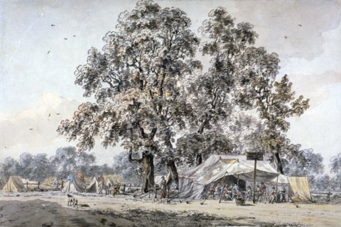 Army camp in Hyde Park, London, c1780. Artist: Samuel Hieronymus Grimm