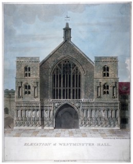 Elevation of Westminster Hall, London, 1808. Artist: Anon