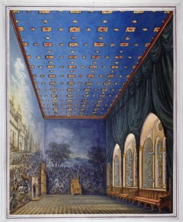 Proposed scheme for redecorating the Painted Chamber, Old Palace of Westminster, London, c1817(?). Artist: William Capon