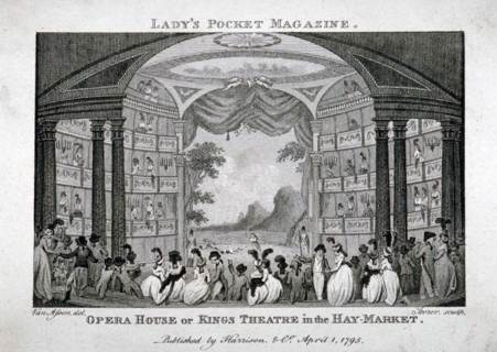 Interior view of the King's Theatre, Haymarket, London, 1795. Artist: James Sargant Storer