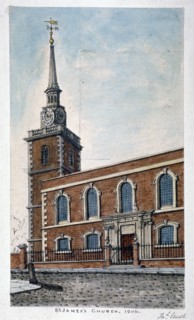 View of St James's Church, Piccadilly from Jermyn Street, London, 1806. Artist: Frederick Nash