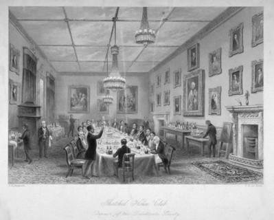 Interior of the Thatched House Tavern, St James's Street, London, c1840. Artist: John Le Keux