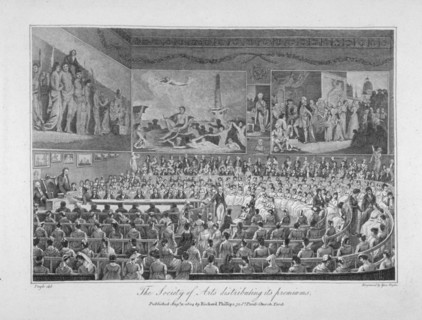 Interior of the Society of Arts building, John Adam Street, Westminster, London, 1804. Artist: Isaac Taylor