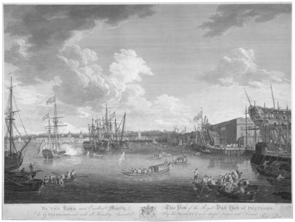 View of the Royal Dockyard, Deptford, London, 1793. Artist: W Woollett