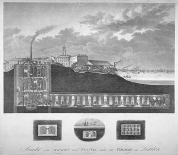 The Thames Tunnel under construction, London, c1835. Artist: Carl Friedrich Trautmann