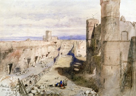 'Harlech Castle from the ramparts', 1850. Artist: Sir John Gilbert