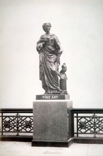 Bronze statue of Fine Art, located on the north parapet of Holborn Viaduct, London, 1869. Artist: Henry Dixon