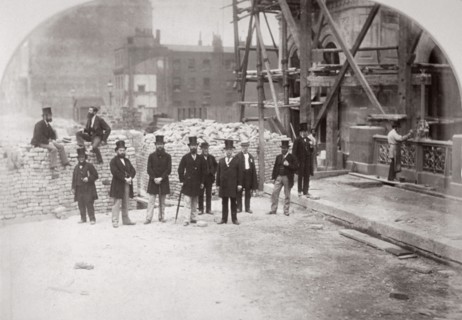 Group portrait of the Holborn Valley Improvements Committee on Holborn Viaduct' London, 1869. Artist: Henry Dixon