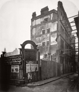 View of premises in Addle Street, destroyed by fire, City of London, 1883. Artist: Henry Dixon