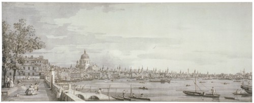 View of the River Thames, London, c1750. Artist: Canaletto