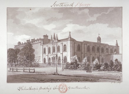 Chapel belonging to the Philanthropic Society Institution, London Road, Southwark, London, 1827. Artist: John Chessell Buckler