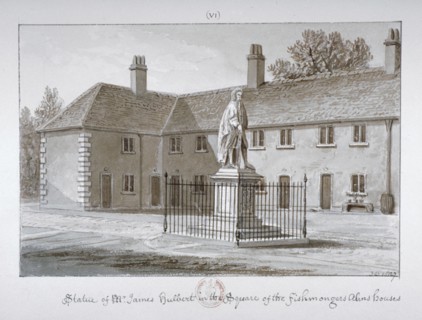 Statue of James Hulbert, St Peter's Hospital, Southwark, London, 1827. Artist: John Chessell Buckler
