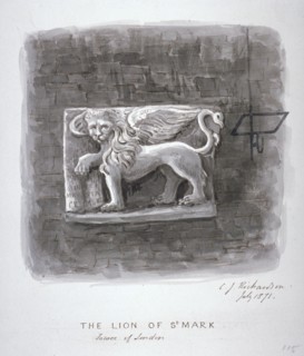 The Lion of St Mark, Tower of London, 1871. Artist: Charles James Richardson