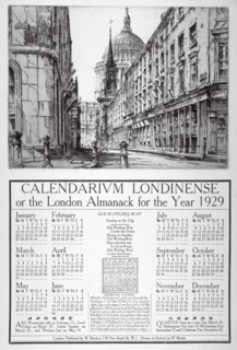 Watling Street, City of London, 1928. Artist: William Monk