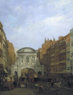 'Temple Bar from the Strand', London, 1873. Artist: William Henry Haines