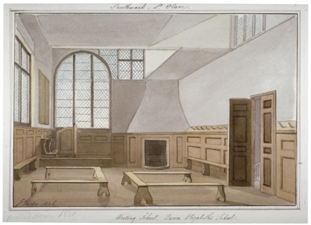 Interior view of St Olave's School on Tooley Street, Bermondsey, London, 1826. Artist: G Yates