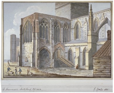 Southwark Cathedral, London, 1825. Artist: G Yates