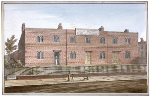 View of Drapers' Almshouses in St George's Fields, Southwark, London, 1825. Artist: G Yates