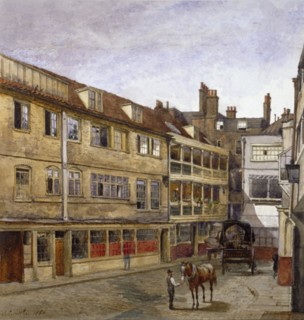 The George Inn, Borough High Street, Southwark, London, 1880. Artist: John Crowther