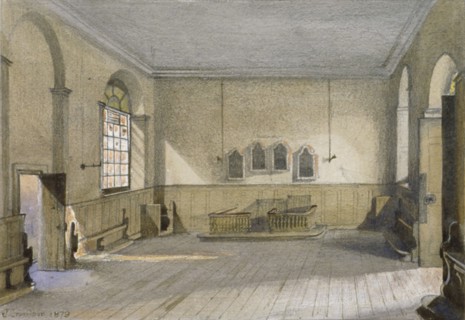 The chapel in Queen's Bench Prison, Borough High Street, Southwark, London, 1879. Artist: John Crowther