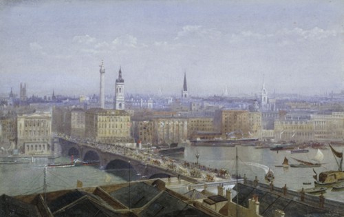 London Bridge and the City of London, 1892. Artist: John Crowther