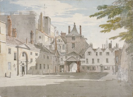 Scotland Yard with part of the Banqueting House, Whitehall, Westminster, London, c1776. Artist: Paul Sandby