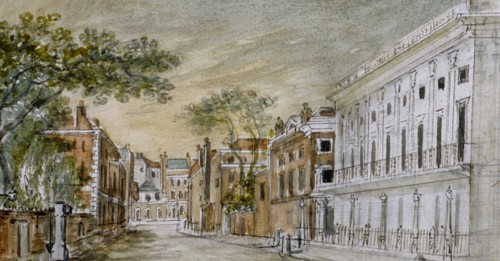 View along Vigo Lane, City of Westminster, London, 1793. Artist: John Bromley