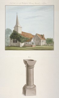 South-west view of St Mary's Church, Stapleford Tawney, Essex, c1800. Artist: Anon