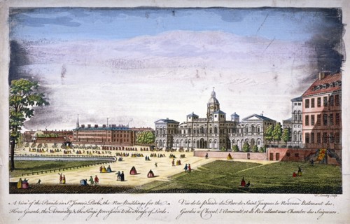 St James's Park and Horse Guards, Westminster, London, 1752(?). Artist: T Loveday