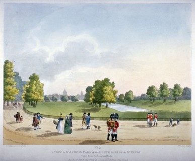 St James's Park, Westminster, London, 1809. Artist: Heinrich Schutz