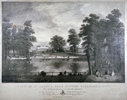 Rosamond's Pond, St James's Park, Westminster, London, 1840. Artist: F Ross