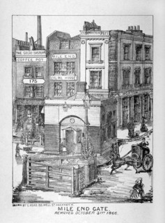 Mile End Gate, Mile End Road, Stepney, London, 1866. Artist: C Read