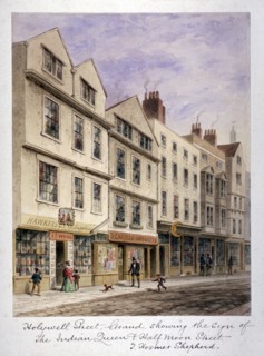 Holywell Street, Westminster, London, c1853. Artist: Thomas Hosmer Shepherd